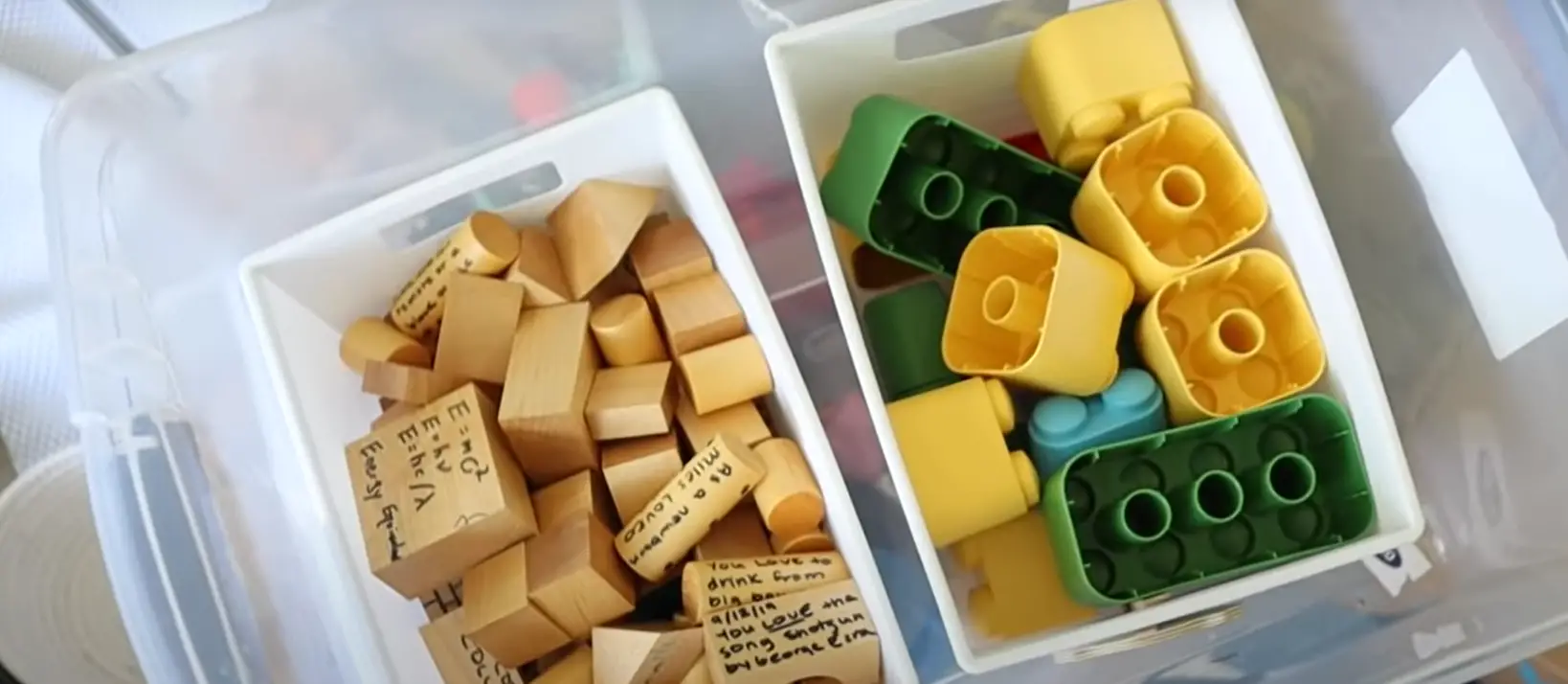 Get storage bins for smaller toys