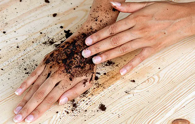 Coffee Grounds As Hand Wash
