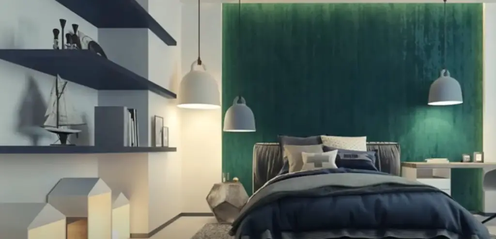 Monochromatic Green Bedroom